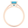 thumbnail image 4 of Solitaire Engagement Ring for Women - 2ct Simulated Turquoise in 14K Rose Gold Promise Ring, 4 of 6