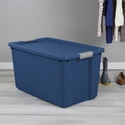 Sterilite 34 Gallon Extra-Large Storage Bin, Plastic Storage Container with Latch Lid, Blue