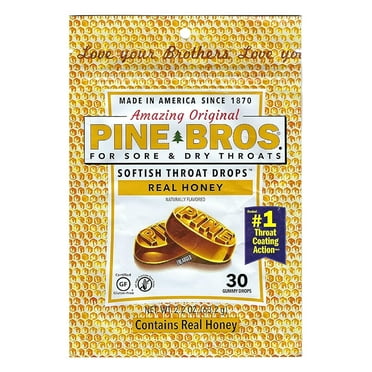 Pine Bros. Softish Throat Drops Value Pack, Honey, 30 ea,  3 Bag