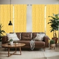 thumbnail image 2 of Ambesonne Floral Window Curtains, Wildflowers Outline Drawings, Each 28" W x 63" L, Mustard and White, 2 of 5