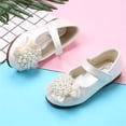 thumbnail image 6 of ITSAME Dress Shoes for Girls, Closed Toe Sparkly Pearl Ankle Strap Kids Wedding Party Princess Shoes White 1M(Big Kids), 6 of 9