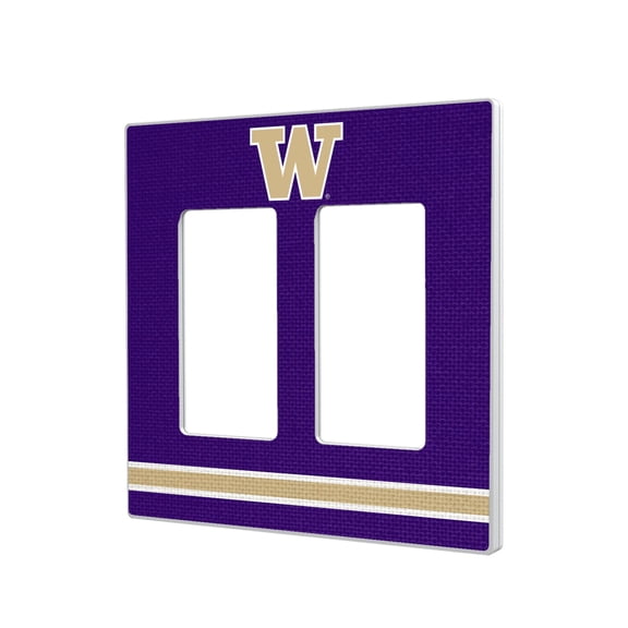 Washington Huskies Stripe Design Double Rocker Light Switch Plate