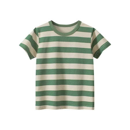 

T-Shirts For Boys 1 Pack Short Sleeve Striped Crew Neck Tee T Shirts Without Tag For 9-10 Years