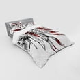 thumbnail image 3 of Ambesonne Tribal Bedding Set 3 Pcs, Feather Headdress, Twin XL, Burgundy Black White, 3 of 3