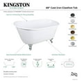 thumbnail image 5 of Aqua Eden VCTND4828NT5 48-Inch Cast Iron Oval Single Slipper Clawfoot Tub (No Faucet Drillings) in White/Oil Rubbed Bronze, 5 of 7