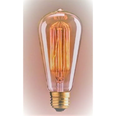 Incandescent Edison 60W Amber Dimmable Light Bulbs, Filament