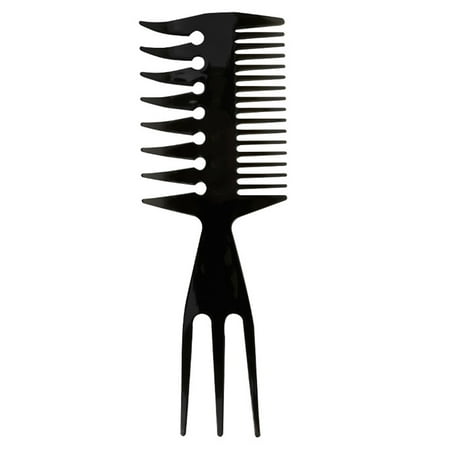 Men Vintage Oil Hair Comb Retro Back Hair Beard Wide Tooth Fork Combs (03)
