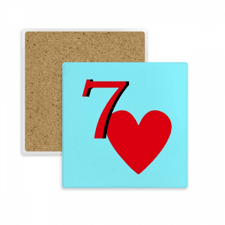 

Love Neptune Heart 7 Poker Coaster Cup Mat Mug Subplate Holder Insulation Stone