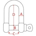 thumbnail image 5 of Extreme Max 3006.8243.4 BoatTector Stainless Steel D Shackle - 3/8", 4-Pack, 5 of 5