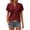 Wine, variant on PIWHJQK Women Casual Short Sleeve T Shirt Blouses Women V-neck Solid Tee Top Casual Button Summer Fashion Style Summer Outfits