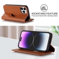 thumbnail image 4 of Funda antirrobo con cierre magnético para iPhone 14 Pro, compatible con carga magnética, piel sintética y TPU, diseño tipo billetera, ranuras para tarjetas, 4 of 5