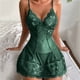 thumbnail image 2 of Gibobby Lencería de encaje para dormir Vestido de lencería sin mangas a la para mujer, lencería de juego de rol, lencería Sexy de encaje, ropa interior de malla Floral (Verde, L), 2 of 5