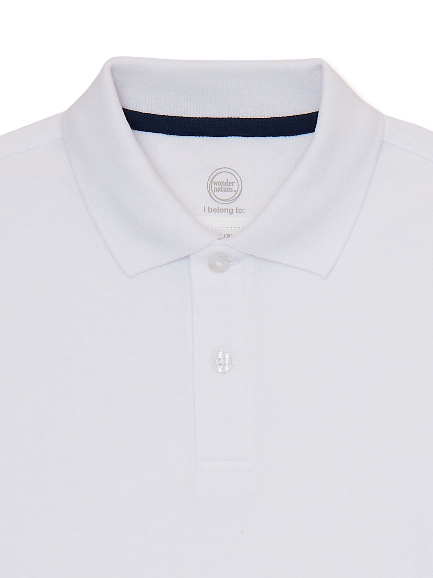 Wonder Nation Boys School Uniform Pique Polo Shirts with Short Sleeves, 4-Pack, Sizes 4-18