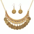 thumbnail image 3 of K-KED 925 Silver Women Cubic Zirconia Coin Earrings Necklace Set Delicate Jewelry Gifts-Gold, 3 of 6