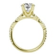 thumbnail image 2 of Unique Moments 3 ct Lab Grown Cushion Diamond Infinity Solitaire Engagement Ring 10K Yellow Gold, 2 of 6