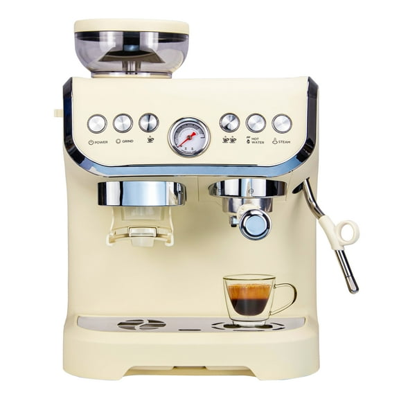 (Open Box) MIROX Espresso Machine 15 Bar, Coffee Maker With Milk Frother Steam Wand, Built-In Bean Grinder, Combo Cappuccino Machine with 70oz Removable Water Tank (ABS high-strength plastic shell)