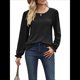 thumbnail image 3 of Camisas de Larga para Mujer, Cuello Redondo, Túnicas Informales Holgadas, Blusas Elegantes para el Trabajo, Ropa de Moda de Otoño 2025 Negro XL, 3 of 10
