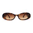 thumbnail image 1 of SA106 Womens Minimal Mod Oval Plastic Sunglasses Tortoise Brown, 1 of 4