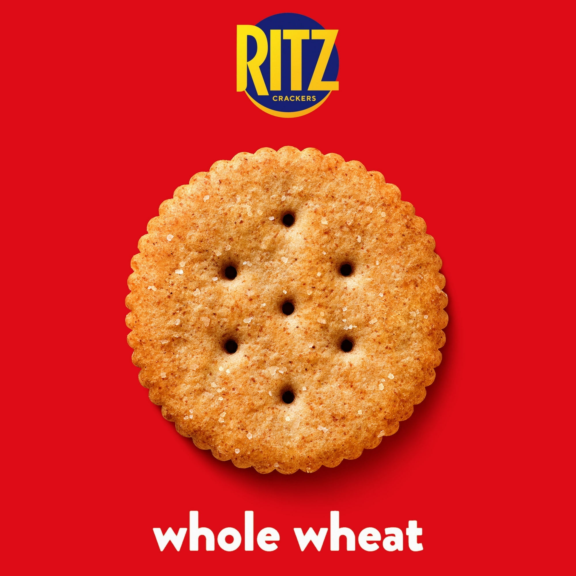 RITZ Whole Wheat Crackers, Snacks for Kids and Adults, Lunch Snacks, 12.9 oz