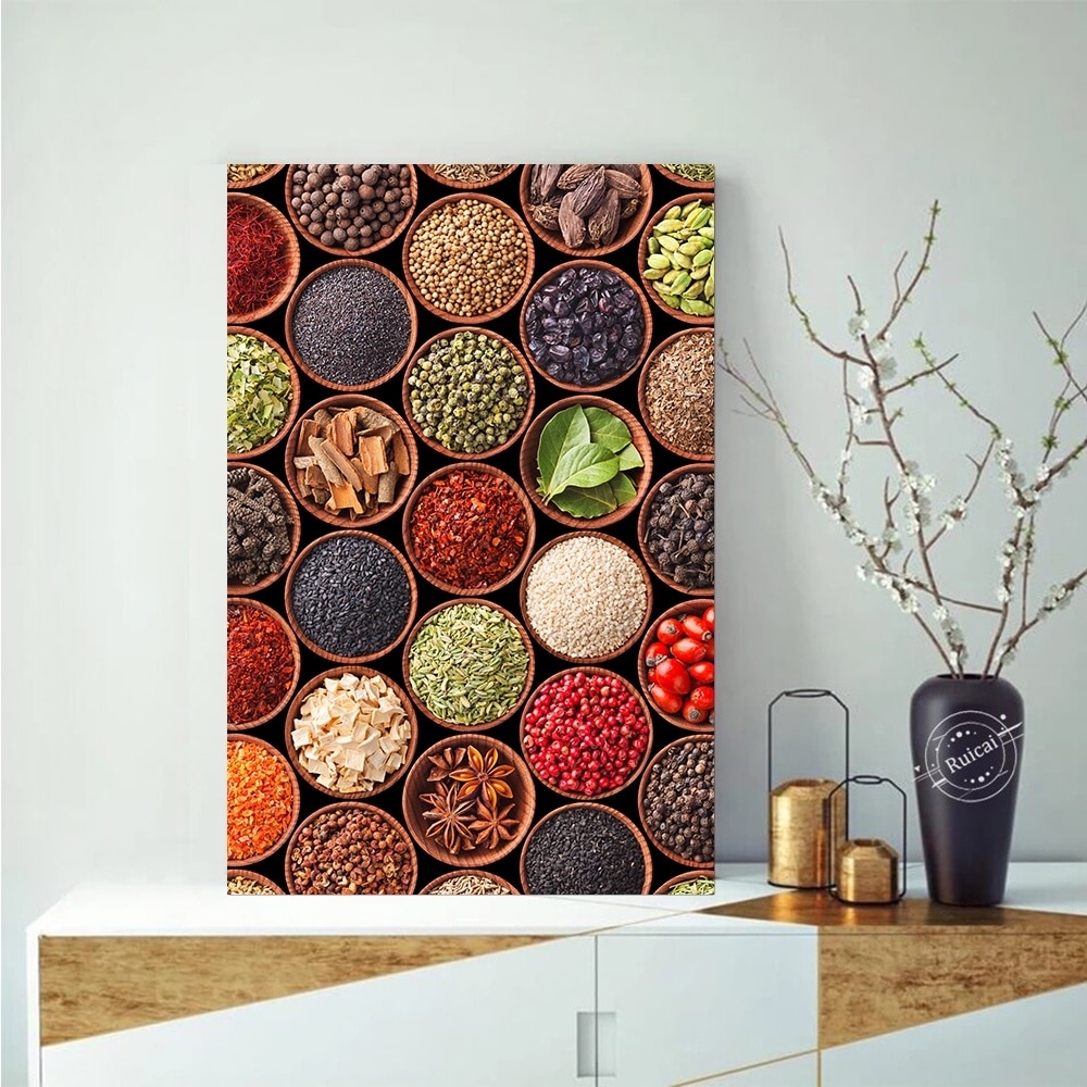 Colorful Spices Photgraphy- 14"x14" Canvas Artwork 16 x 20