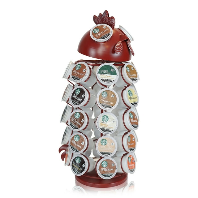 Made Easy Kit Carousel Coffee Pod Holder, Compatible with Keurig K-Pods K-Cups, Countertop Rack Storage Organizer, Metal Home and Kitchen Decor, Capsule Café Station Bar