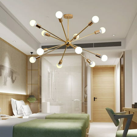 

Litfad Starburst Chandelier Light Modernist 12-Lights Hanging Ceiling Lamp for Living Room 38.5 W