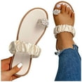 thumbnail image 4 of Sandalias de mujer Chanclas Zapatillas de playa Verano Pearl Pinch Toe Flat Shoes Wmkox8yii ytu10087, 4 of 7