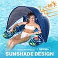 thumbnail image 6 of Livhil Pool Floats for Adults- XL Inflatable Pool Floats with Canopy, Pool Chair Lounge Float, 6 of 7