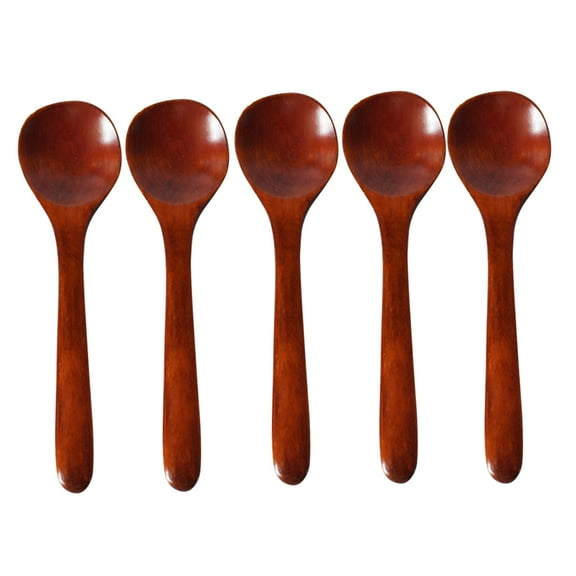 FELTECHELECTR Jam Spoons Mini Small Wooden Spoons Bamboo 5Pack