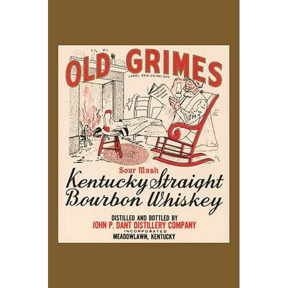 Old Grimes Sour Mash Kentuck Straight Bourbon Whiskey-Fine Art Canvas Print (20" x 30")