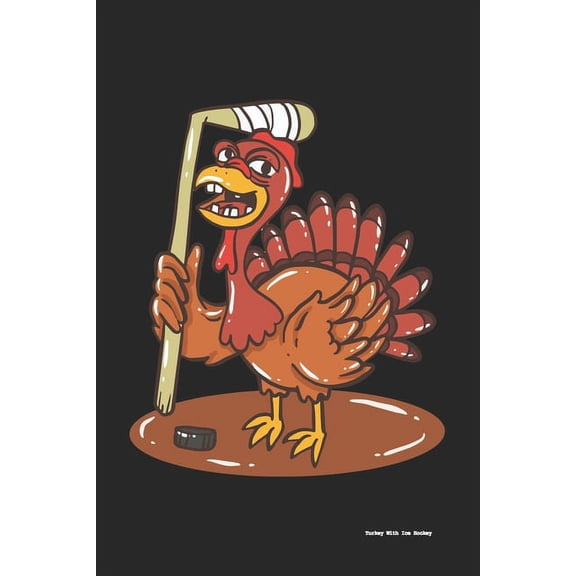 Turkey With Ice Hockey: 120 Pages I 6x9 I Graph Paper 4x4 (Paperback)