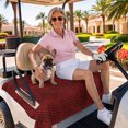 thumbnail image 3 of Golf Cart Seat Covers for 2 Seater,Animal Leather Pattern Microfiber Cart Seat Towel Blanket,Vintage Minimalist Animal Print Red Absorbent NonSlip Bench Seats Protector for Golf Course 51"x31", 3 of 9