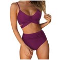 thumbnail image 1 of Bikini de dos piezas para mujer, conjunto de bikini vintage con envoltura floral, push up, trajes de baño de cintura alta, bikini con control de barriga, tankini fruncido Sincero Electrónica, 1 of 1