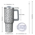 thumbnail image 2 of Gray Christmas Snowflake Pattern Tumbler with Handle and Lid,40oz Double Wall Vacuum Insulated Tumbler,Cups Gift for Women and Men, 2 of 7