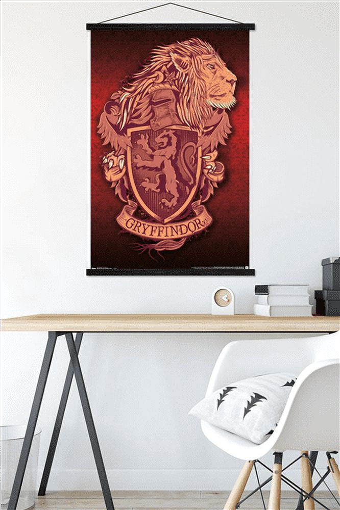 The Wizarding World: Harry Potter - Gryffindor Lion Crest Wall Poster with Magnetic Frame, 22.375" x 34"