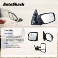 thumbnail image 2 of AutoShack Side View Mirror Manual Non-Heated Black | Replacement for 2014-2018 Chevrolet Silverado 1500 2014-2018 GMC Sierra 1500 | Passenger Side | 1-PC, 2 of 4