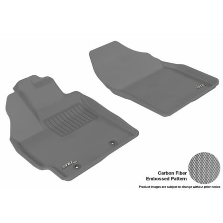 3D MAXpider 2012-2017 Toyota Prius/ Prius V Front Row All Weather Floor Liners in Gray with Carbon Fiber
