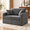 Dark Gray, variant on Aukfa 43.9" Wide Oversized Chenille Accent Chair, Comfortable Reading Armchair with 2 Throw Pillows for Living Room, Wheat