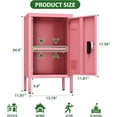 thumbnail image 3 of Eleanor Grace 24.4" H Metal Locker Storage Cabinet with 1 Doors, Locker Nightstand with Adjustable Leveling Foot and Adjustable Shelves,Small Lockers for Home, Office, Assembly Required, Pink, 3 of 8