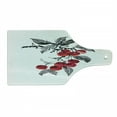 thumbnail image 1 of Rowan Cutting Board, Branch of Rowan with Fruit in Watercolor Mountain Wild Nature Foliage Art, Decorative Tempered Glass Cutting and Serving Board, Wine Bottle Shape, Grey Red Black, by Ambesonne, 1 of 1