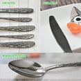 thumbnail image 5 of 40PCS Black Silverware Set for 8, 18/10 Stainless Steel Flatware for 8, Elegant Honeycomb Design Tableware Cutlery Include Knife/Fork/Spoon Service for 8, Mirror Polished, Dishwasher Safe (Black), 5 of 6