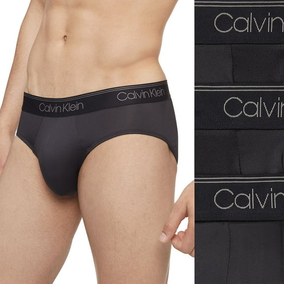 Men's Calvin Klein 3-Pack Microfiber Stretch Low-Rise Briefs Color: Black Size: L