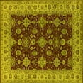 thumbnail image 1 of Ahgly Company Machine Washable Indoor Square Oriental Yellow Industrial Area Rugs, 3' Square, 1 of 4