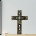 thumbnail image 3 of Comfy Hour Faith and Hope Collection 12" Wood Wall Hung Classic Cross, Stone Resin Sculpture, Christmas Gift, Multi-Color, 3 of 5