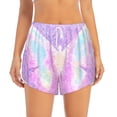 thumbnail image 2 of Daiia Purple Sparkling Butterfly Pattern Women's 2 in 1 Running Shorts - Lightweight Athletic Workout Gym Yoga Shorts Liner with Phone Pockets-Medium, 2 of 7