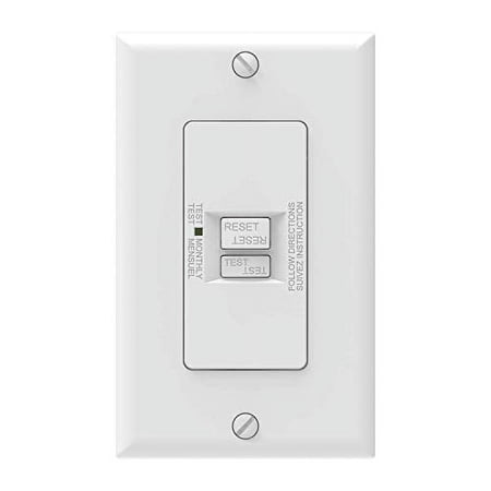 AIDA Self-Test 20 Amp Blank Face GFCI Indoor Receptacle Ground Fault Circuit Interrupter Faceless GFCI with LED Indicator,UL Listed,Back &Side Wire, White, 010091