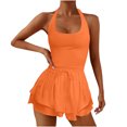 thumbnail image 2 of Amvlyk Jumpsuits for Women Summer Sleeveless Spaghetti Strap Crisscross Short Rompers Comfortable Workout Suspender Shorts Casual Yoga Overalls Pant with Pockets for Trendy Beach Vacation Outfits, 2 of 6