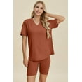 thumbnail image 2 of Basic Bae Full Size Ribbed V-Neck Short Sleeve Top and Shorts Set Stretchy Womenswear - Rosa Apparel, 2 of 11