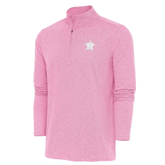 Men's Antigua Pink Houston Astros Hunk Quarter-Zip Top