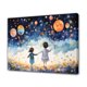 thumbnail image 1 of Póster de lienzo con dos niños bailando con globos en el cielo nocturno, decoración de dormitorio, paisaje deportivo, decoración de oficina, regalo, estilo marco, 20 x 30 cm, 1 of 8